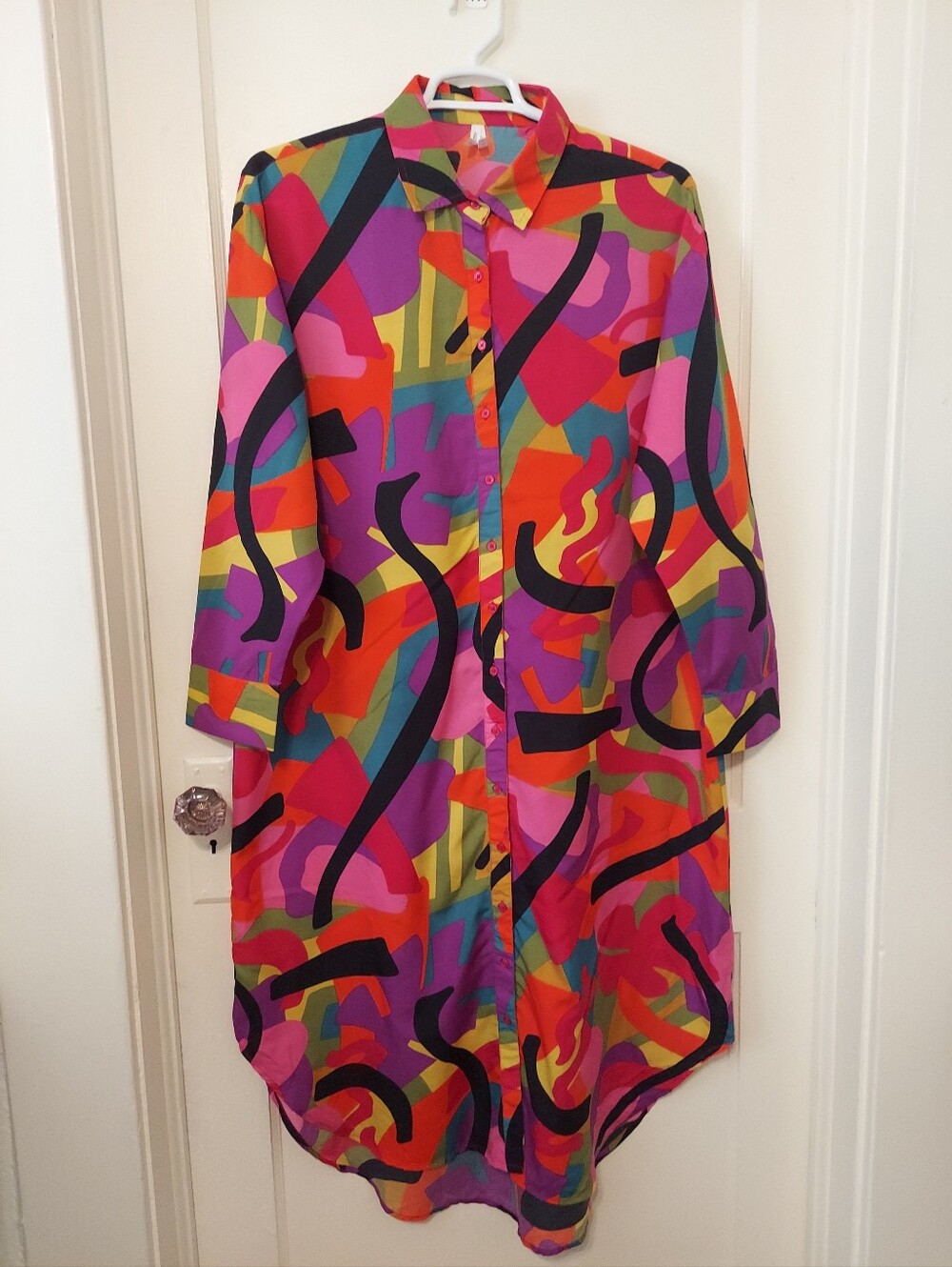 Live 4 Truth Shirt Dress Womens XLarge Midi Abstract Flowing Hippie Festival New
